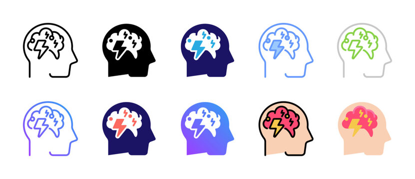 Anxiety Attack Icons Collection in Various Styles