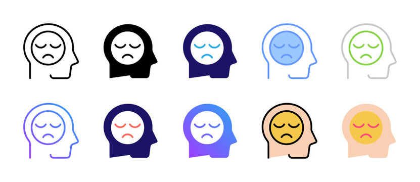 Depression Icons Collection in Various Styles