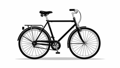 Fototapeta premium Black bicycle with silver accents side.