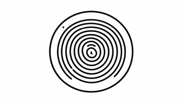 Black and white circular maze design.