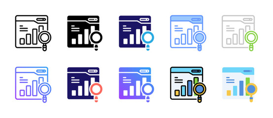 Obraz premium Financial Analysis Icons Collection in Various Styles