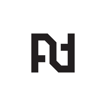 letter fn simple linked geometric lines logo vector