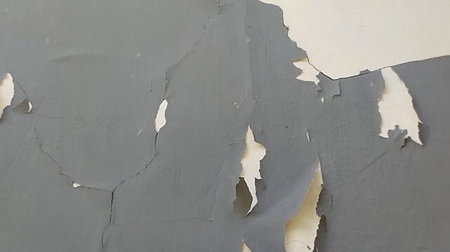 Wall paint is peeling and damaged due to damp walls and water seepage