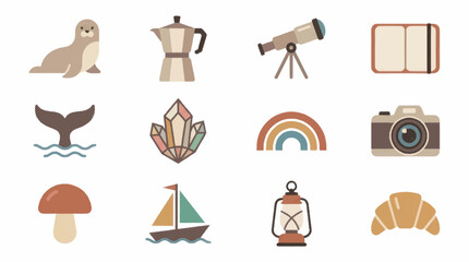 Flat Design Icons Collection for Various Themes. © mbak