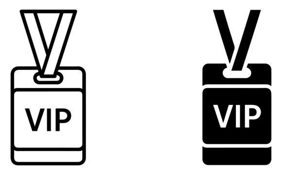 vip pass icon vector set