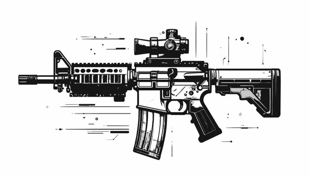 Modern assault rifle with scope.