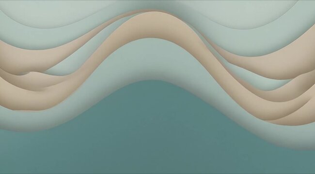 Wavy abstract background with teal and beige colors