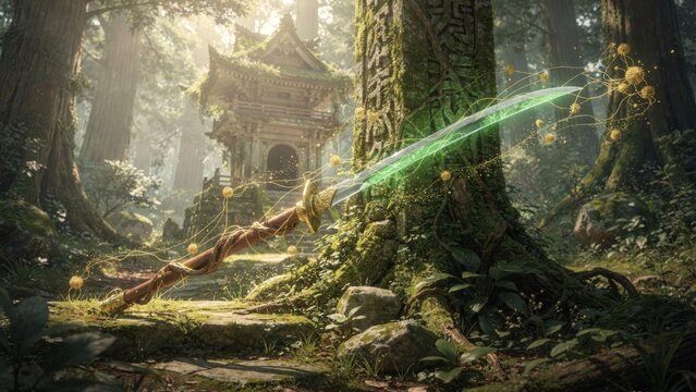 Roots of the Undying Grove &mdash; Divine Sacred Weapon Game Concept Art｜不滅の杜の根 &mdash; 神聖なる武器 ゲームコンセプトアート