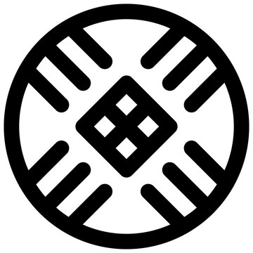 Tengrism. Editable stroke vector icon.