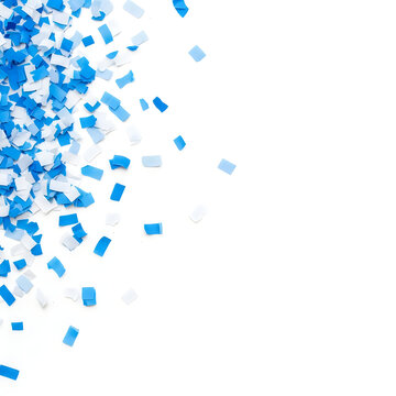 Scattered blue geometric fragments