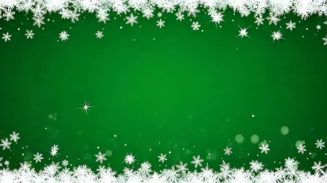 Christmas background with snowflakes border