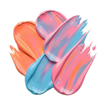 Watercolor abstract heart shapes in pastel colors