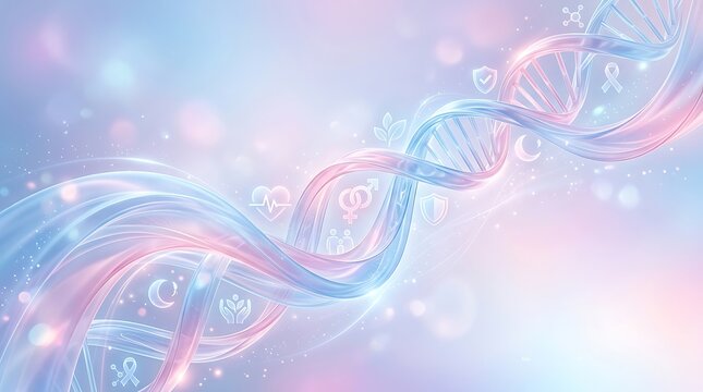 DNA Helix with Medical Icons for World Sexual Health Day