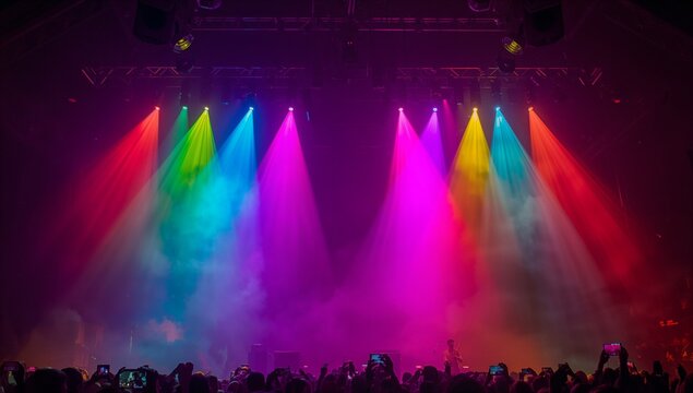Colored spotlights with haze
