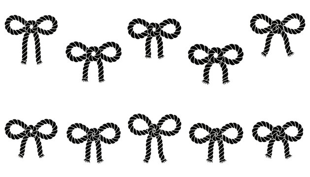Imagine prompt: pattern of black rope knots bow design with nautical