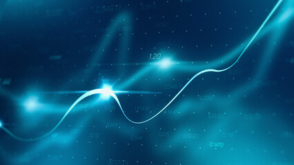 Fototapeta premium Chart shows stock market trends and trading activity in digital format