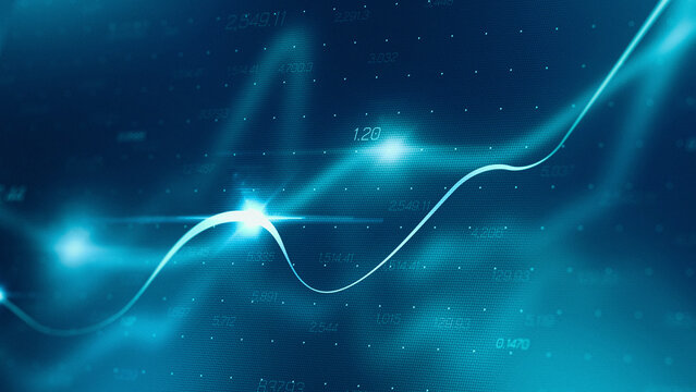 Chart shows stock market trends and trading activity in digital format
