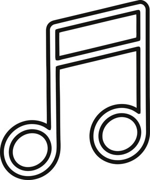 Simple musical eighth note symbol, black outline on white background