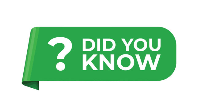 Bright green ribbon banner featuring the white text did you know with a question mark