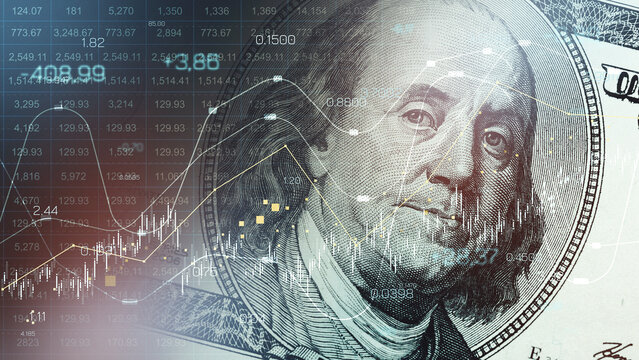 Chart showing financial data with a focus on money and recession trends
