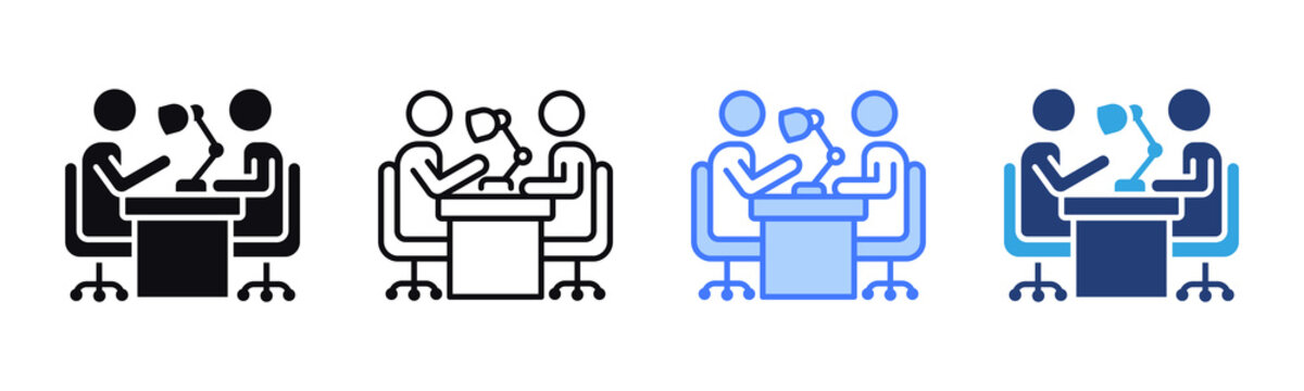 Student Interview icon sheet multiple style collection