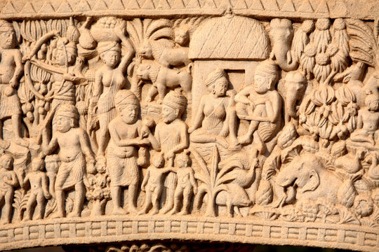 bas relief on the wall of the temple