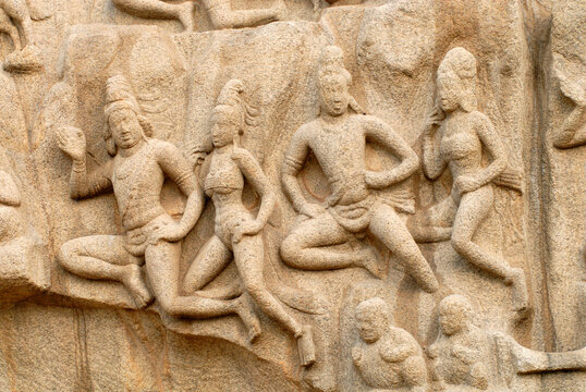 bas relief on the wall of a temple