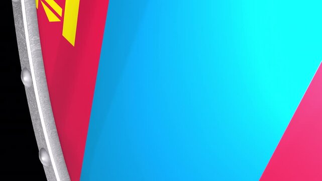 Metallic Shield Transitions with the National Flag of Mongolia