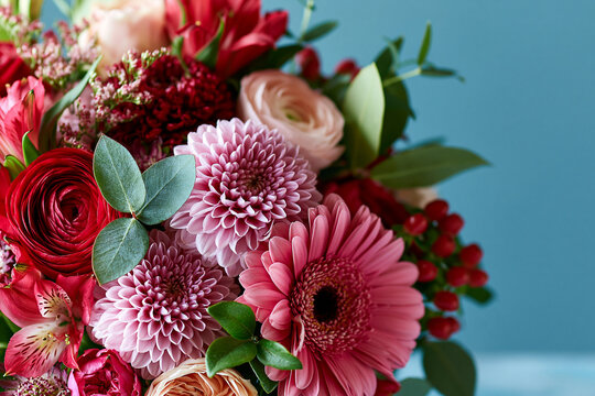 Bouquet of Flowers to Give with Pink Gerberas Chrysanthemums and Roses for Elegant Celebration Gift and Special Occasions
