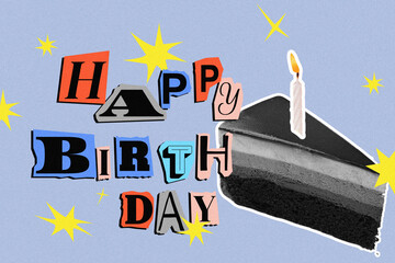 Fototapeta premium Happy birthday celebration with cake and decorations in a cheerful setting