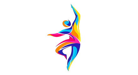 Obraz premium Vibrant multicolored abstract of a flying bird with rainbow gradient wings beak
