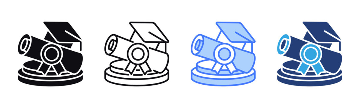 Graduation icon sheet multiple style collection