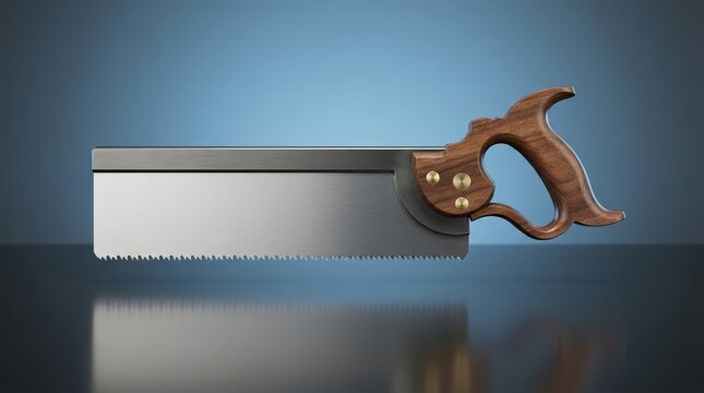 Mitre saw hand tool 3D render angle cutting instrument engineered for accurate crosscuts trim work and woodworking precision