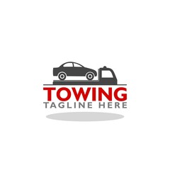 Obraz premium Tow truck emblem icon with shadow