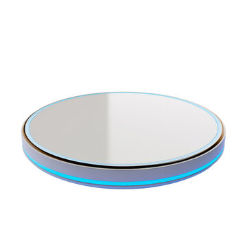 Futuristic Round Display Stand with Blue LED Lights