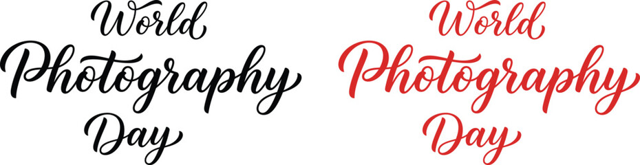 Elegant hand lettered World Photography Day calligraphy typography design for creative events and social media branding © DILARA
