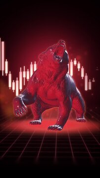 Bear Market Financial Crisis and Crypto Trading Concept