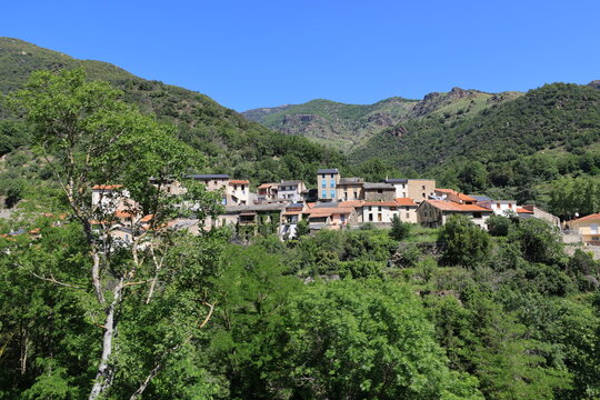Mountain landscape in the Tet Valley, France- Tet Valley, located in the eastern Pyrenees north of the Spanish border  