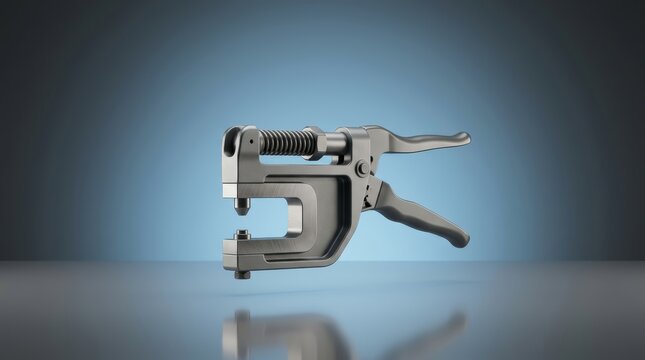 Hand rivet squeezer 3D render compression fastening tool engineered for controlled rivet installation and fabrication accuracy