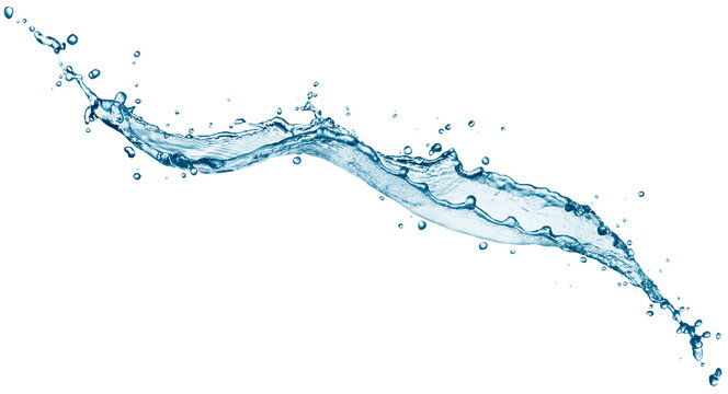 Flowing water splash isolated