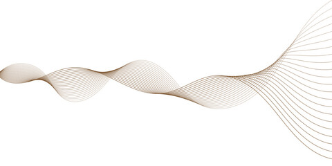 Fototapeta premium Abstract Brown Flowing Line Wave On White Background, Minimal Elegant Motion Design