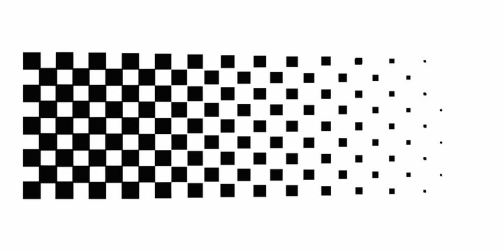 Dissolving checkered pattern on a white background vector illustration