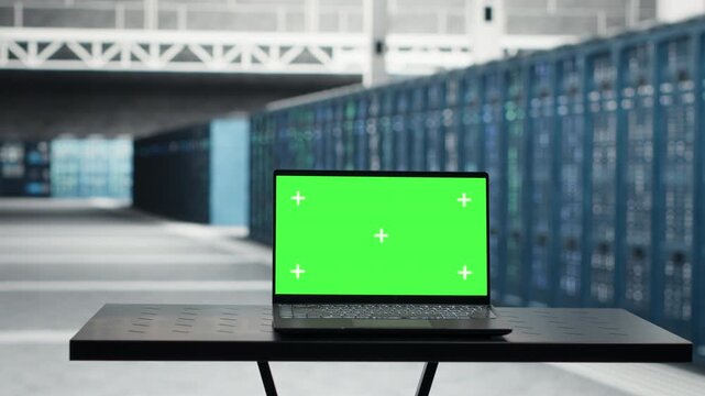 Data center admin runs equipment checkups in a data center, supporting equipment checkups, infrastructure maintenance, network monitoring and reliable server infrastructure management.