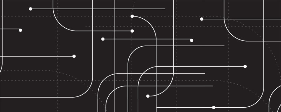 Abstract connect lines and dots circuit, simple technology graphic background, vector design network technology and connection concept.