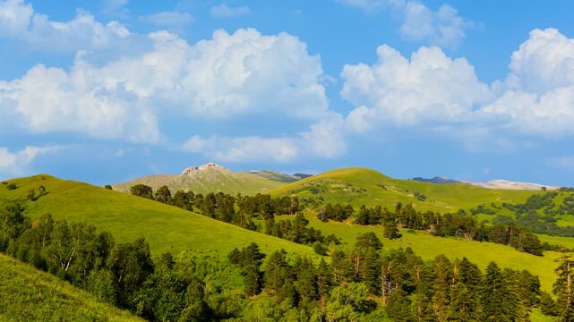 green mountain time lapse scene