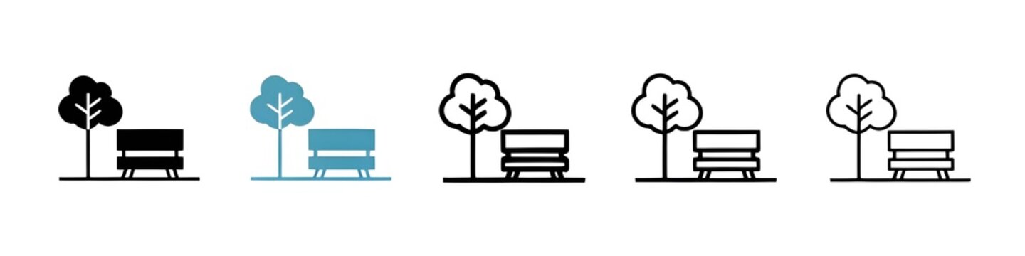 park icon collection set. Thin line customizable illustration. Contour symbol. Vector isolated outline drawing. Editable stroke. Vector. Icon's. Icon