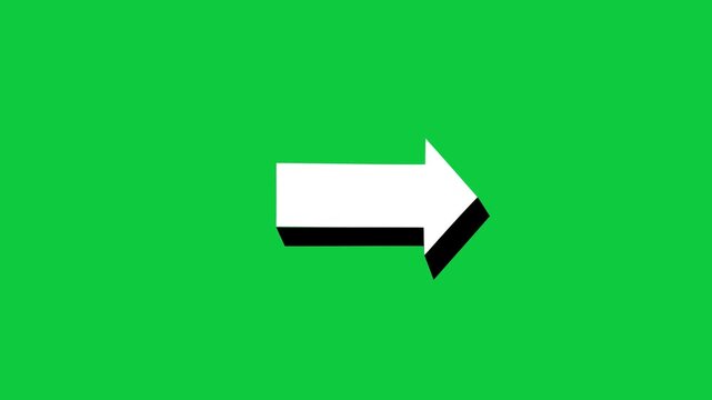 Arrow 2D looping green screen, looping arrow green scren