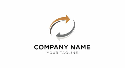 Obraz premium Company logo template with circular arrows.