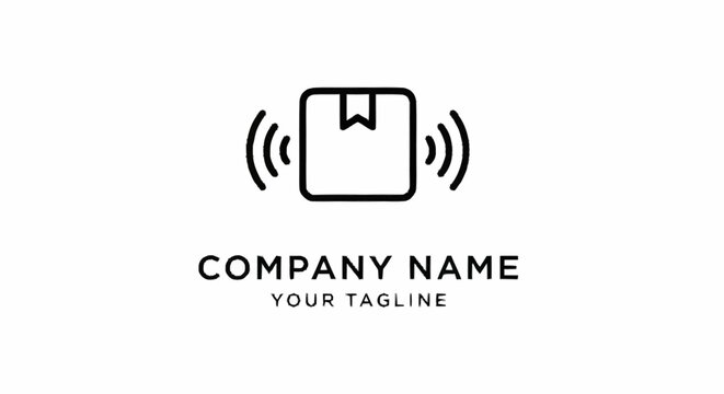 Company logo template with wireless symbol.