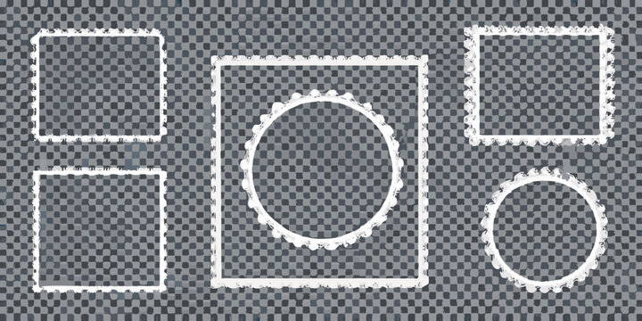 Assorted Frame Shapes With Dotted Borders Transparent Background